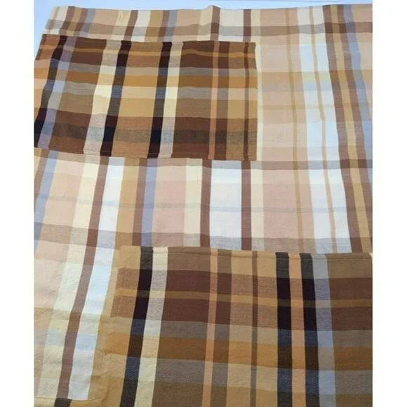 Echo Women's Semolina Cotton & Wool Patched Plaid Wrap O/S (MSRP $129)